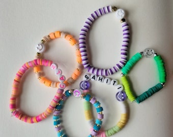 Customized Clay Bead Bracelet