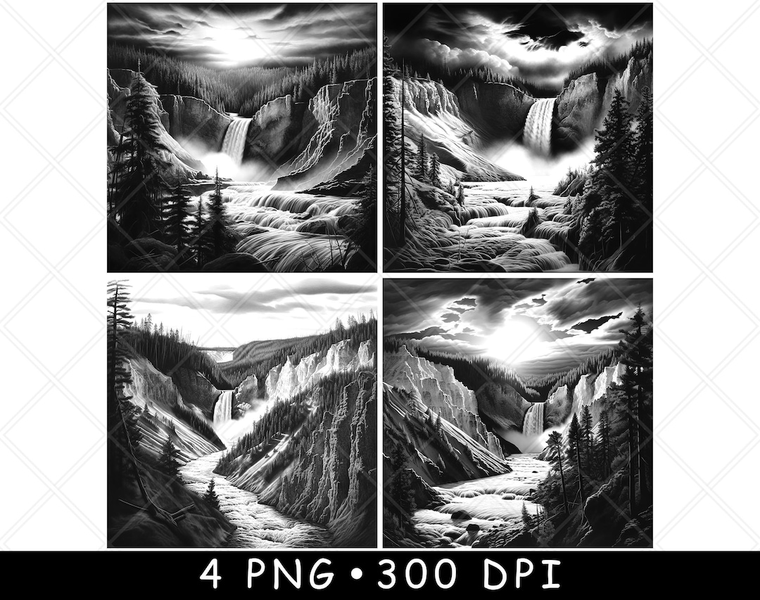 Yellowstone National Park Waterfalls Ynp River Laser PNG Slate Coaster