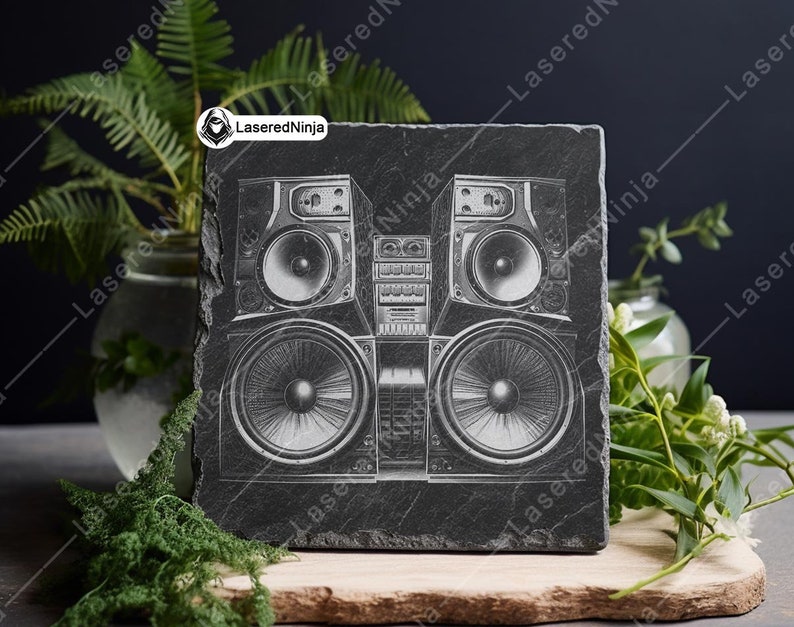 Vintage Speaker Stack Laser Engraving Bundle Boombax Audio System ...