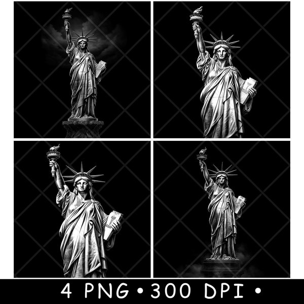 Statue of Liberty Lady Monument Coaster New York USA Island Laser File Slate Etch Engrave Black White PNG Images,Glowforge,LightBurn,CO2,Cnc