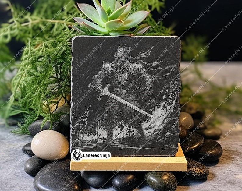 Medieval Knight Armor Flame Sword Noble Kings Guard Coaster Laser File ...