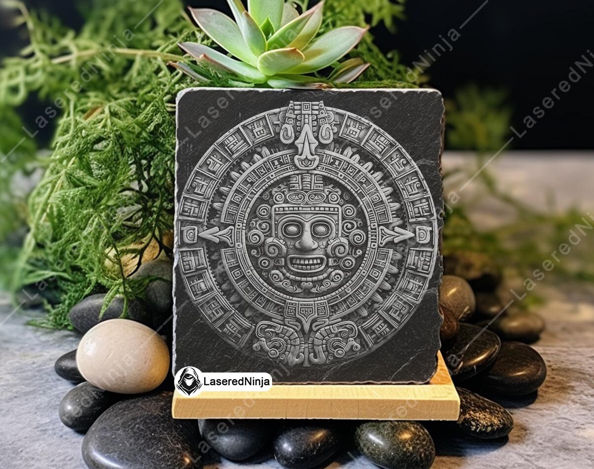 Aztec Astr Mayan Calendar Aztec Glyph Ancient Symbol Astro Tzolkin Laser File ...