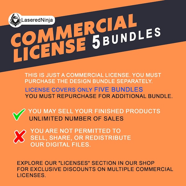 Commercial License for 5 bundles