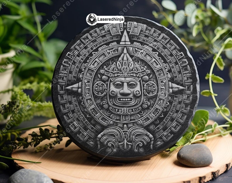 Aztec Astr Mayan Calendar Aztec Glyph Ancient Symbol Astro Tzolkin Laser File ...