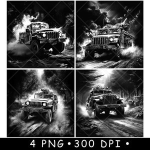 Militair gevechtsvoertuig Gepantserd 4x4 tactisch autobeveiliging Laserbestand Coaster Branden grijstinten leisteen PNG-afbeelding graveren zwart wit etsen CO2 CNC