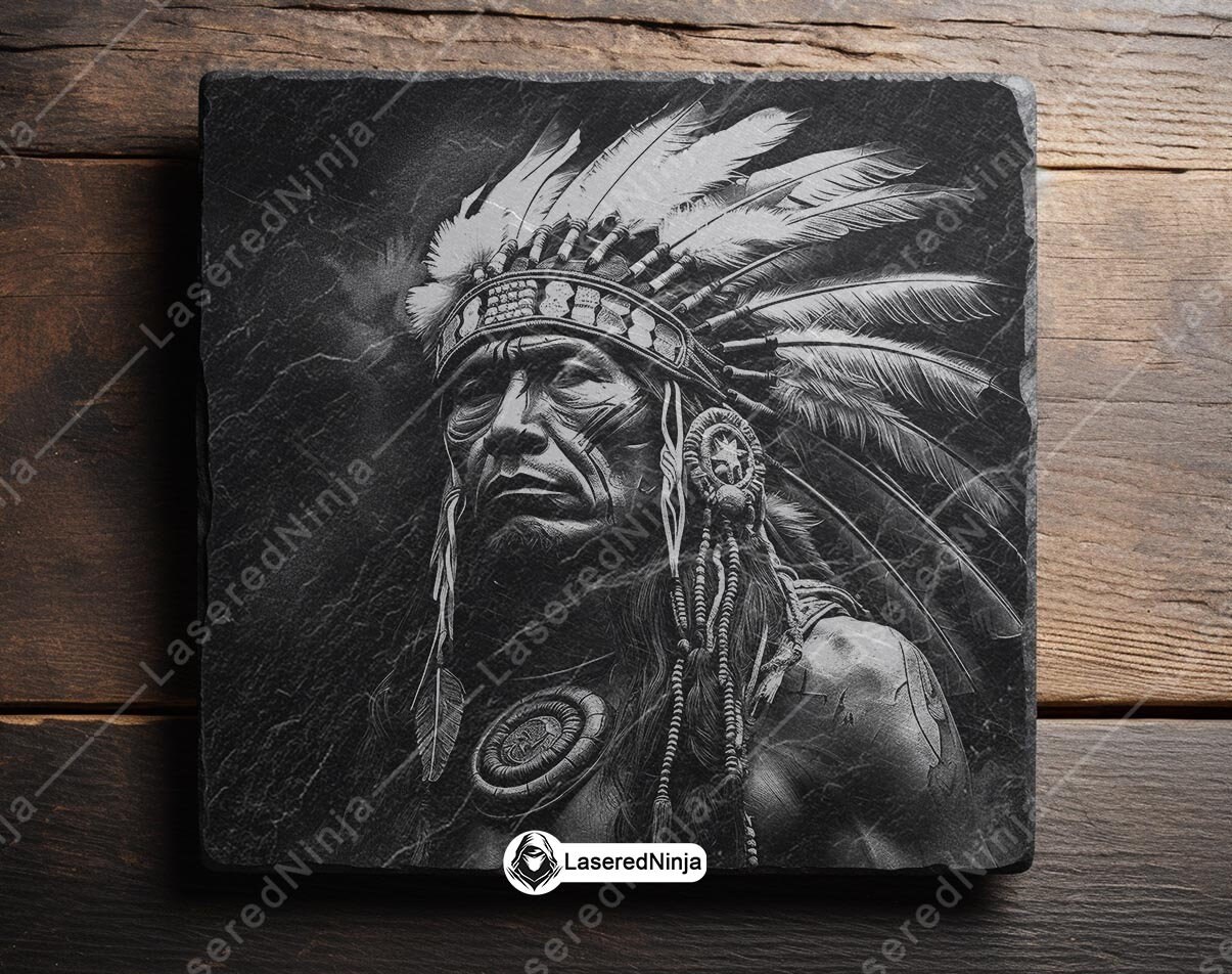 ネイティブアメリカンの戦士、インディアンチーフヘッド、ナバホ族の