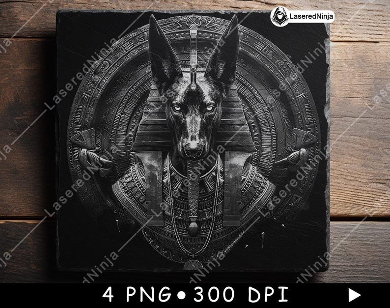Anubis Head Egyptian Jackal Ancient God Black White PNG Bundle Laser ...