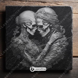 Gothic Skeleton Couple Set Skull Lovers Bundle Dark Romance Portrait ...