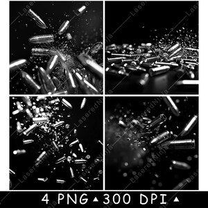 散らばった弾丸、薬莢、弾薬、弾薬、銃のカートリッジ、レーザーファイル、コースター、焼き付け、グレースケール、スレート、PNG画像、彫刻、白黒、エッチング、CO2、CNC