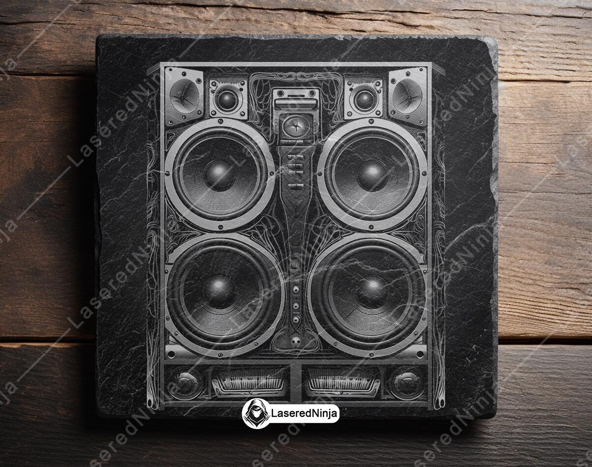 Vintage Speaker Stack Laser Engraving Bundle Boombax Audio System ...