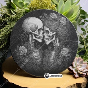 Gothic Skeleton Couple Set Skull Lovers Bundle Dark Romance Portrait ...