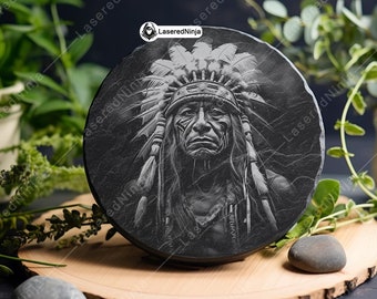 ネイティブアメリカンの戦士、インディアンチーフヘッド、ナバホ族の