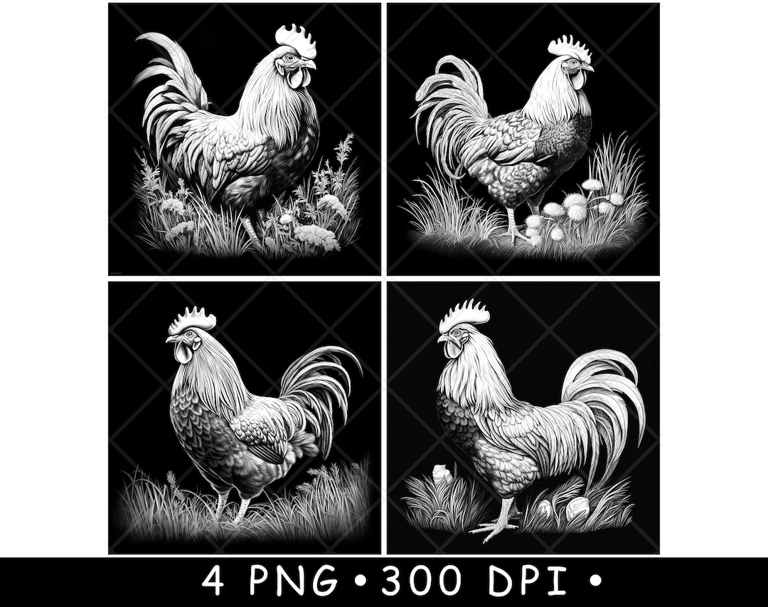 Fighting Rooster Cock Male Chicken Art Grass Scene Coaster Laser