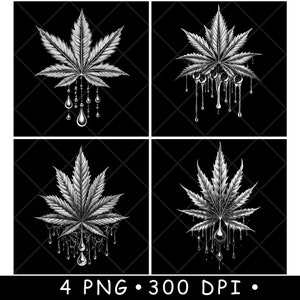 Dripping Leaf Designs - Nature-Inspired Art for Laser Engraving and CNC