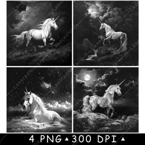 Unicornio Reino mágico Cuerno Alicornio Caballo Tierra de fantasía Archivo láser Posavasos Grabar Escala de grises Pizarra Imagen PNG Grabar Blanco y negro Grabado CO2 Cnc