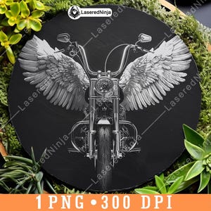 Ali Moto Road Trip Angelo Racing Superbike Velocità Laser File Coaster Brucia Scala di grigi Ardesia Immagine PNG Incisione Nero Bianco Incisione CO2, uno