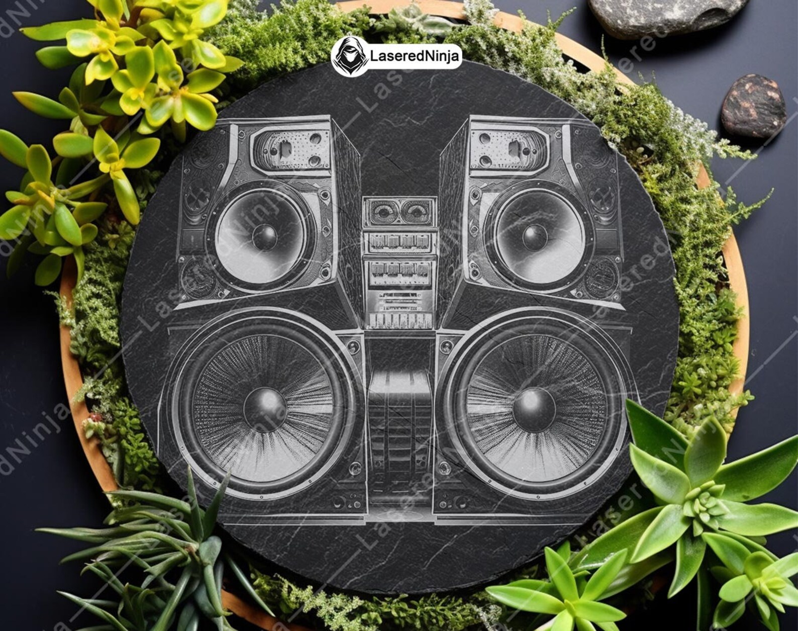 Vintage Speaker Stack Laser Engraving Bundle Boombax Audio System ...
