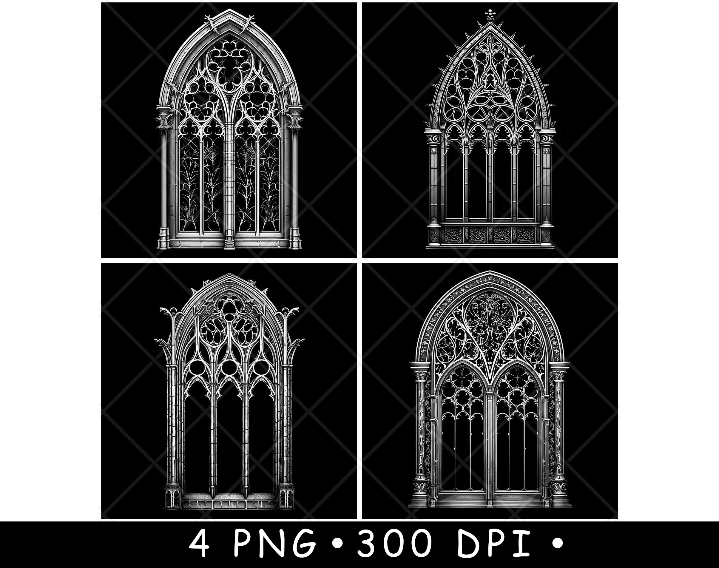 Gothic Window Tracery Medieval Cathedral Arch Frame Glass