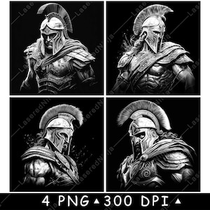 Gladiateur spartiate ancien guerrier soldat romain fichier laser médiéval sous-verre graver en niveaux de gris ardoise image PNG graver noir blanc gravure CO2 Cnc