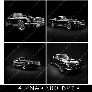 Coche clásico musculoso, furioso, antiguo, rápido, V8, automotriz, archivo láser, posavasos, escala de grises, pizarra, imagen PNG, grabado, blanco y negro, grabado, CO2, CNC