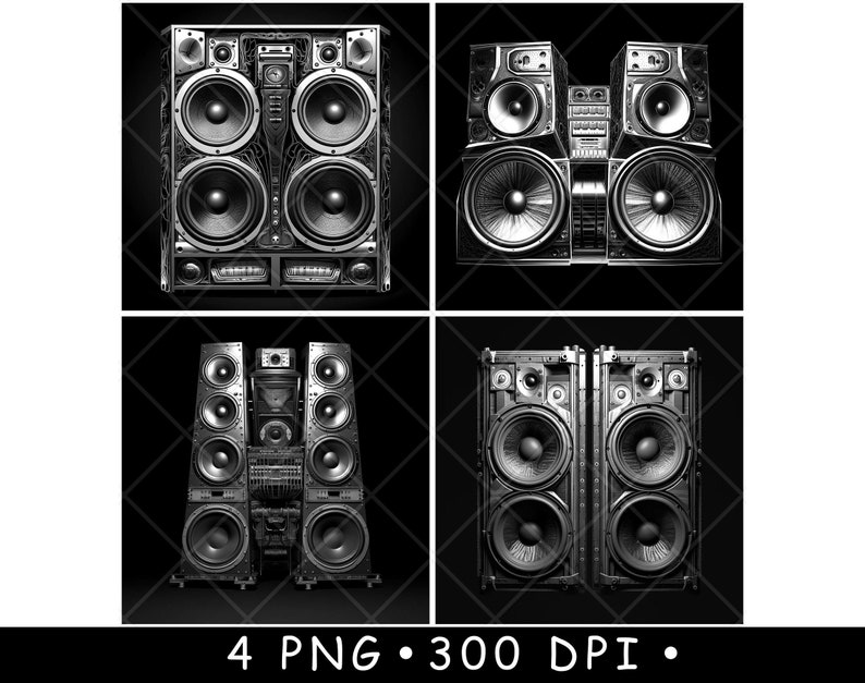 Vintage Speaker Stack Laser Engraving Bundle Boombax Audio System ...