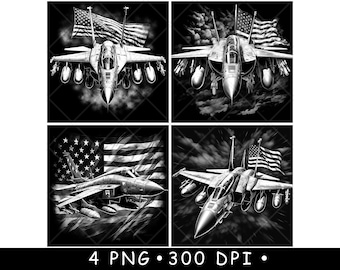 U.S. Fighter Jet Warplane Military Air Bomber A10 Flag Laser File Coaster Burn Grayscale Slate PNG Image Engrave Black White Etch CO2 Cnc