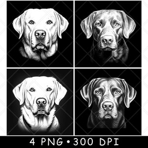 Labrador retriever hoofd Golden Lab Intelligente geleidehond laserbestand Coaster Burn grijswaarden leisteen PNG-afbeelding graveren zwart wit etsen CO2 CNC