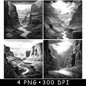Grand Canyon Arizona Colorado River Cliff Mount Landscape Laser File Coaster Burn Grayscale Slate PNG Image Engrave Black White Etch CO2 Cnc