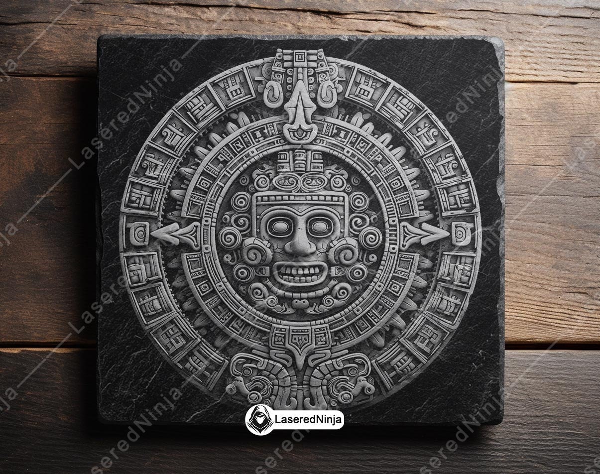 Aztec Astr Mayan Calendar Aztec Glyph Ancient Symbol Astro Tzolkin Laser File ...
