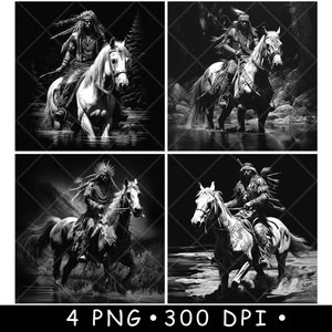 Guerriero nativo americano, cavaliere, combattente, tribù costiera, file laser, sottobicchiere, brucia, scala di grigi, ardesia, immagine PNG, incisione, incisione in bianco e nero, CO2 CNC