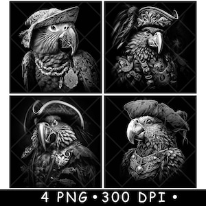 Papagaio Pirata Pássaro Arara Raider Chapéu Bandido Animal de Estimação Ara Animal Arquivo Laser Coaster Queimadura Escala de Cinza Ardósia Imagem PNG Gravar Preto Branco Gravar CO2 CNC