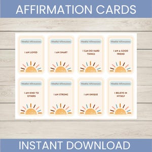 Tarjetas con citas inspiradoras / Tarjetas de atención plena / Mensajes inspiradores / Tarjetas positivas / Tarjetas motivacionales para descargar digitalmente / Niños /