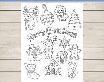 Christmas Coloring | Kids Coloring | Holiday Coloring | Snowman | Santa | Penguin | Candy Canes | Christmas Activity for Kids | Christmas