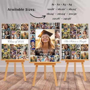 Graduation Photo Collage for Girl or Boy, Editable Canva Welcome Sign ...