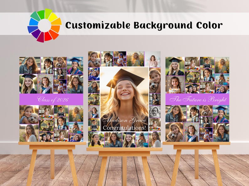 Graduation Photo Collage, Class of 2026 Canva Template (digital ...