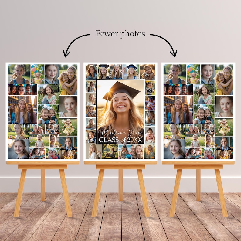 Graduation Photo Collage Poster Display | Editable Canva Welcome Sign ...