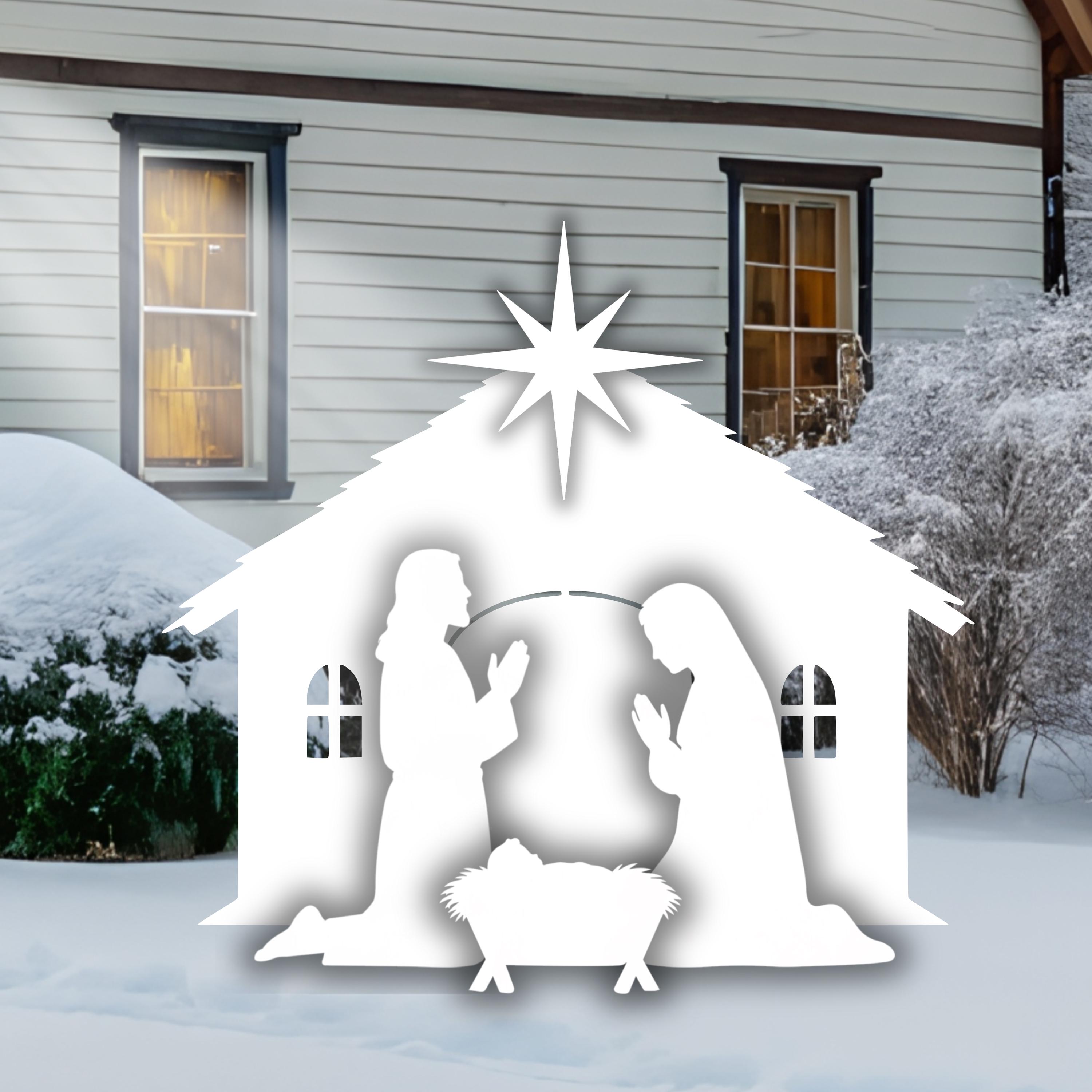 6ft Printable Christmas Nativity Scene Silhouette | Trace and Cut ...