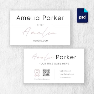 Plantilla de tarjeta de presentación moderna (PSD): Diseño editable (anverso y reverso), diseños imprimibles (carta y A4), tarjeta de marca personal para Photoshop.