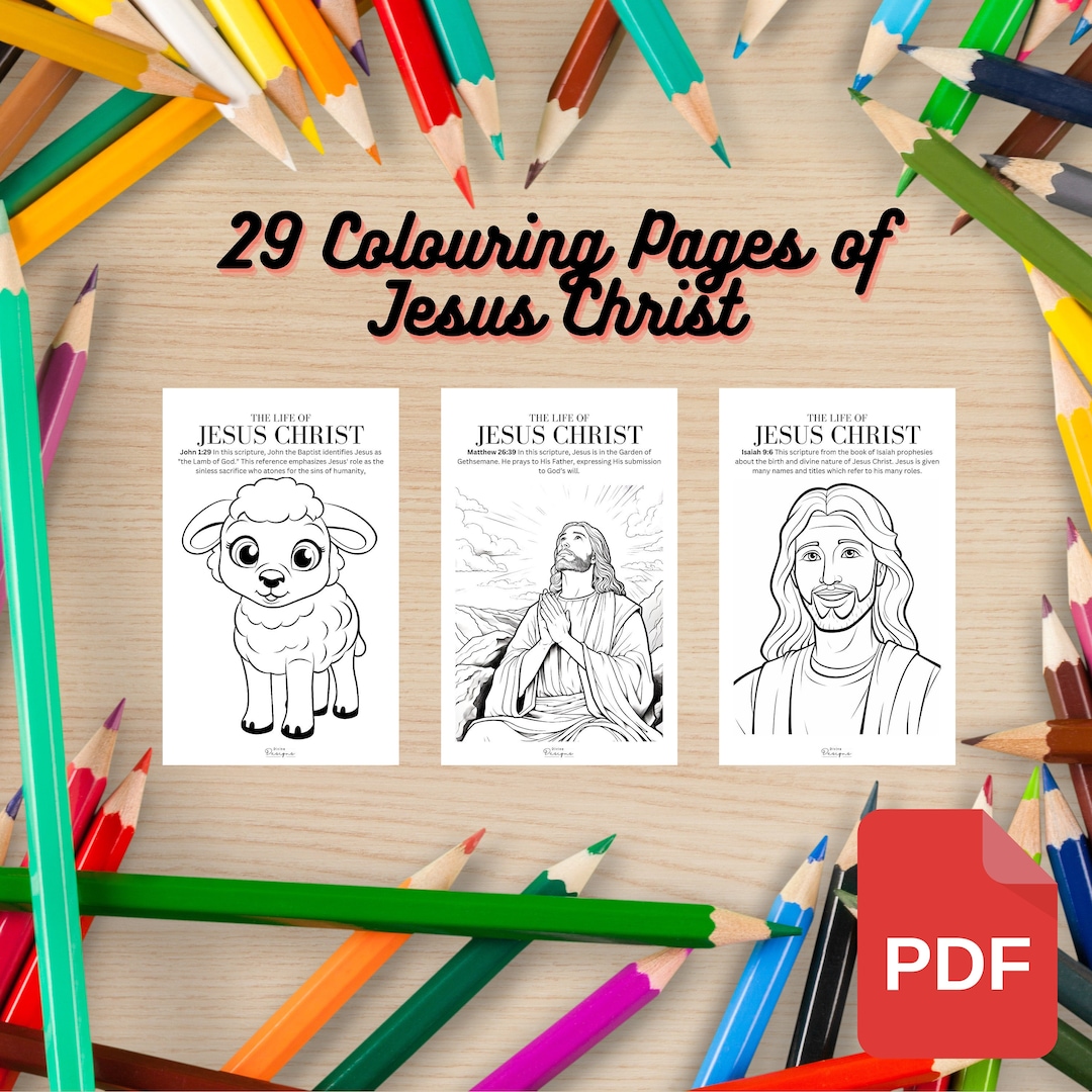 The Life of Jesus Christ Colouring Book (29 Images) - Digital Download ...