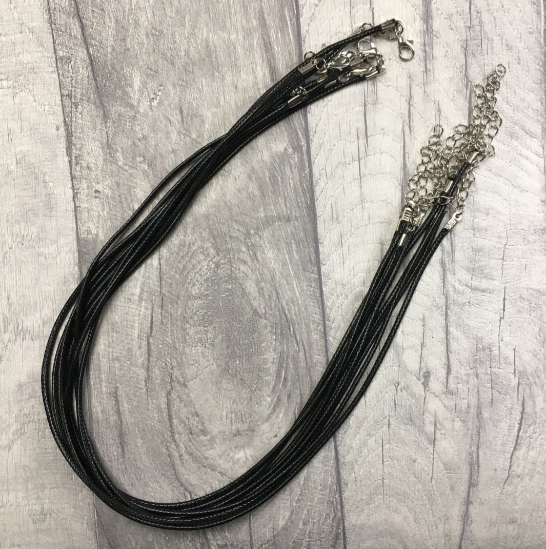 Black Waxed 24 inch Cord Necklace - Magnolia Mountain Jewelry