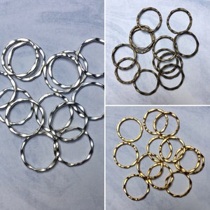 Round Rondelle links, 22mm, Pack of 10, Linking rings, Antique Gold, Antique Silver, Antique Bronze, GunMetal Black,  Jewellery Craft Making