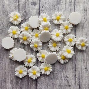Cabochon in resina margherita x 20, cabochon di fiori, creazione di gioielli