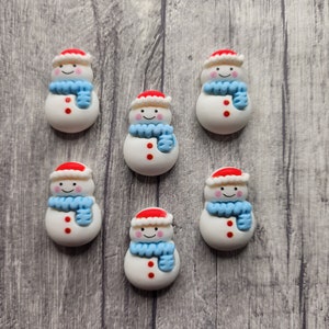 Cabochões de boneco de neve x 6 - Natal - Natal - Enfeites de artesanato - Scrapbooking - Projetos de artesanato