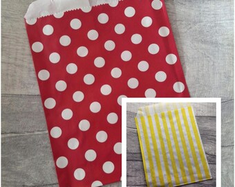 Sacchetti di carta a pois o a righe, 5 x 7 pollici
