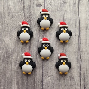Cabujones de pingüino x 6 - Navidad - Navidad - Adornos para manualidades - Scrapbooking - Proyectos de manualidades