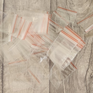 50pc 6x4cm Zipper Closure bags clear bag reclosable plastic small baggies