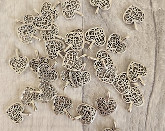 Ciondolo A Cuore 18x17MM Ciondolo A Forma Di Cuore Antico Tibetano Tono Argento In Lega Di Zinco 8 Pezzi Opzioni Lotto (61765-2054) - Italia - Foto 3