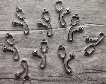 Stethoscope Charms Antique Silver, Tibetan Style, Jewellery Craft Making