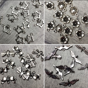 Łączniki w stylu tybetańskim, antyczne srebro, ogniwa jubilerskie, rzemiosło jubilerskie