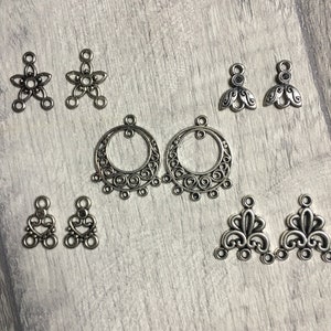 Kolczyki Naszyjnik Łączniki, Antyczne Srebro, Tworzenie Biżuterii